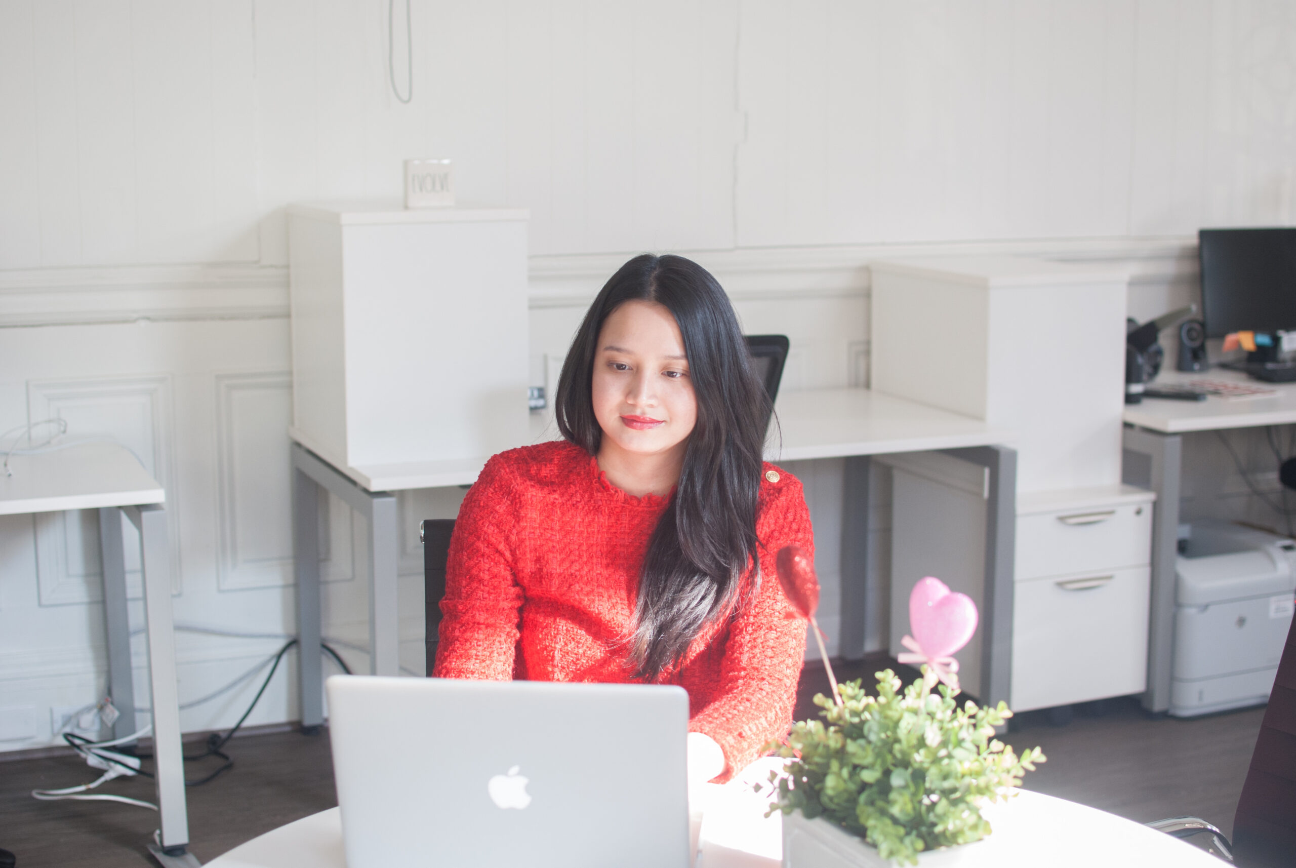 Coworking space with person working on computer